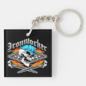 Ironwerker Skull en Flaming Wrenches Sleutelhanger (Achterkant)