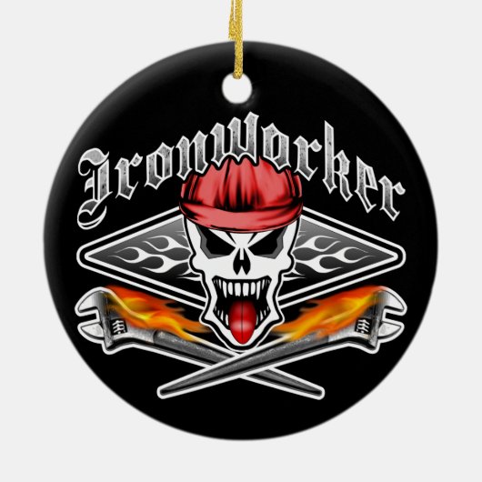 Ironwerker Skull en Spud Wrenches 2.1 Keramisch Ornament (Achterkant)