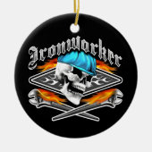 Ironwerker Skull en Spud Wrenches Keramisch Ornament (Voorkant)