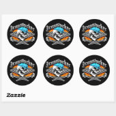 Ironwerker Skull en Spud Wrenches Ronde Sticker (Vel)
