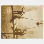 Ironwerkers lopen op de 32 verdieping fleece deken (Voorkant (Horizontaal))