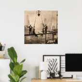 Ironwerkers lopen op de 32 verdieping poster (Thuiskantoor)