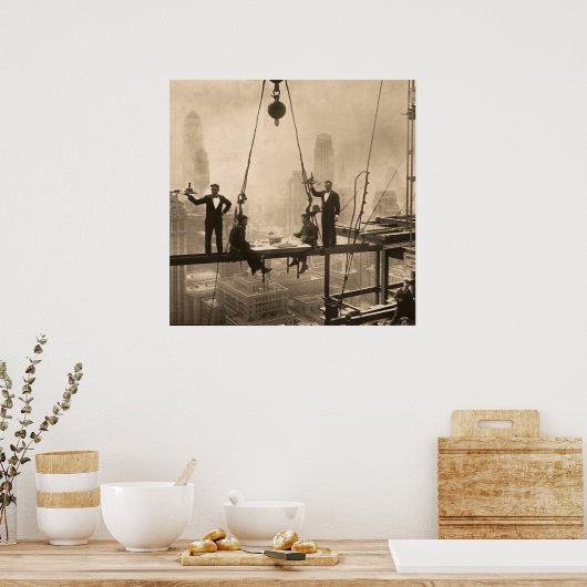 Ironwerkers lopen op de 32 verdieping poster (Keuken)