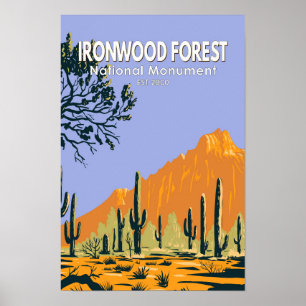 Ironwood Forest National Monument Arizona Retro Poster