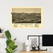 Ironwood, MI Panorama Map - 1886 Poster (Thuiskantoor)