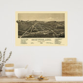 Ironwood, MI Panorama Map - 1886 Poster (Keuken)