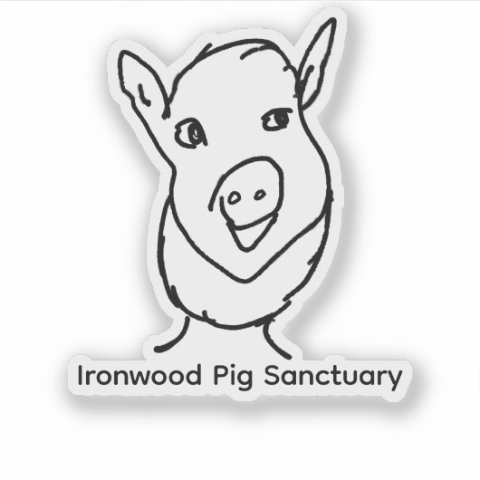 Ironwood Pig Sanctuary Logo Sticker (Voorkant)