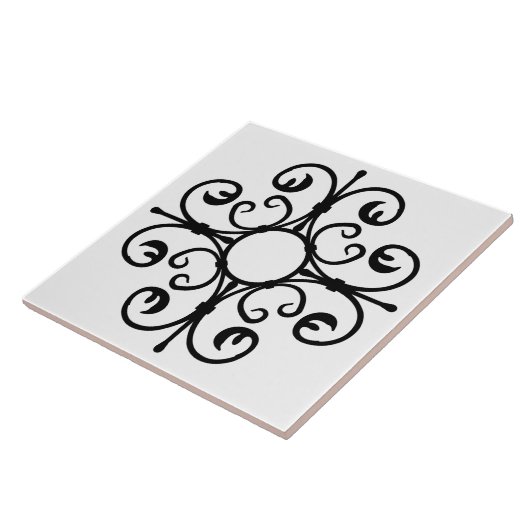  Ironwork in zwarte Tegel Tegeltje (Zijkant)
