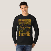Ironworker By Day Cat By Night Metalworking Ironwo T-shirt (Voorkant volledig)