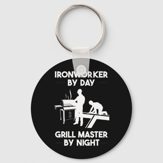 Ironworker By Day Grill Master By Night BBQ Sleutelhanger (Voorkant)