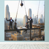 Ironworkers lunchen bij de 32 verdiepingen tellend canvas afdruk (Insitu (Houten vloer))