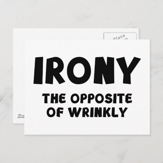IRONY het tegenovergestelde van kreukjes Briefkaart (Voorkant / Achterkant)