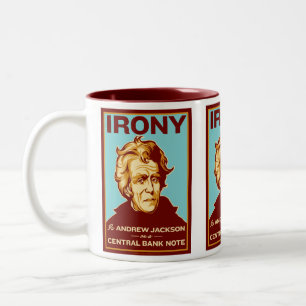 Irony is Andrew Jackson op een Mok van de Centrale