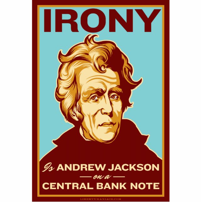 Irony is Jackson op een bank Note Desk Sculpture Staand Fotobeeldje (Voorkant)