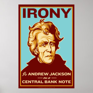 Irony is Jackson op een Poster van de Centrale Ban
