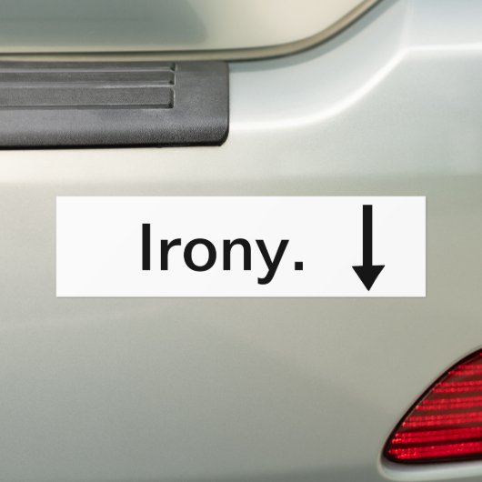 Irony onder bumpersticker (Op auto)