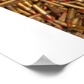 Irony, peace sign, bullets, ammunition poster (Hoek)