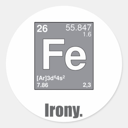 Irony Ronde Sticker (Voorkant)