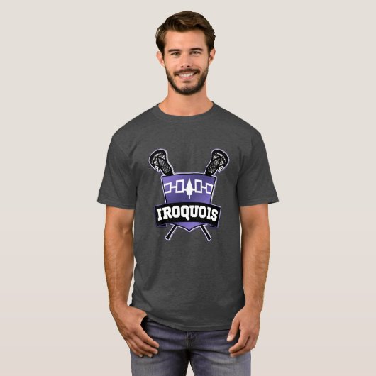 Iroquois Flag Lacrosse Logo T-shirt (Voorkant volledig)