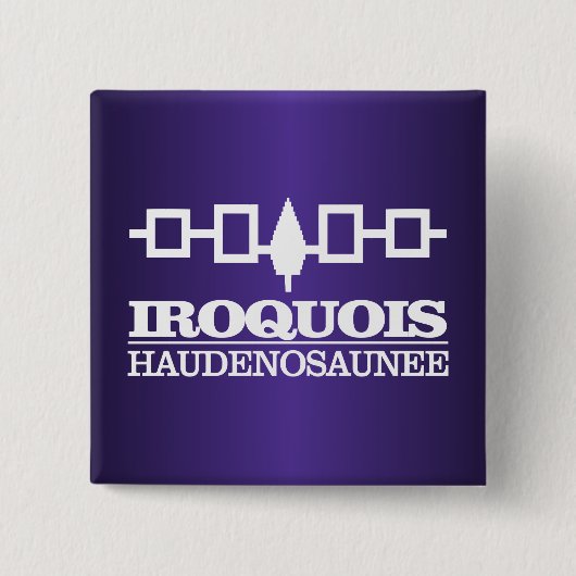 Iroquois (Haudenosaunee) Vierkante Button 5,1 Cm (Voorkant)