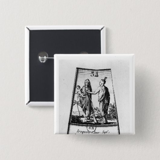 Iroquois Indians Vierkante Button 5,1 Cm (Voorkant /achterkant)