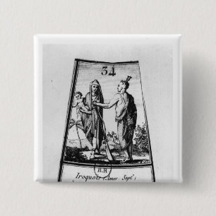 Iroquois Indians Vierkante Button 5,1 Cm