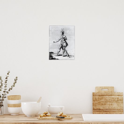 Iroquois Man, inwoner van Canada Poster (Keuken)
