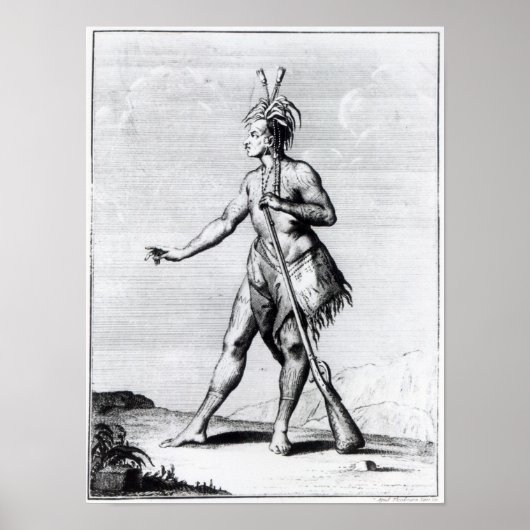 Iroquois Man, inwoner van Canada Poster (Voorkant)