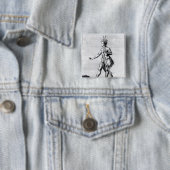 Iroquois Man, inwoner van Canada Vierkante Button 5,1 Cm (In situ)