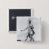 Iroquois Man, inwoner van Canada Vierkante Button 5,1 Cm (Voorkant /achterkant)