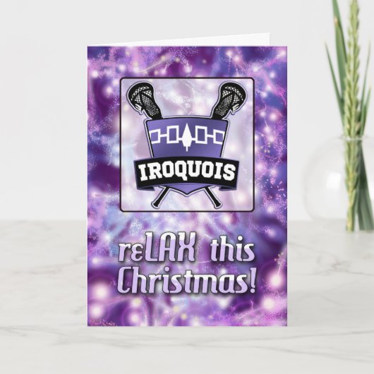 Iroquois Nation Lacrosse Shield Kerstmis Kaart (Voorkant)