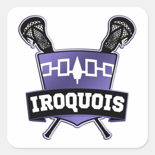 Iroquois Nation Lacrosse Vierkante Sticker (Voorkant)