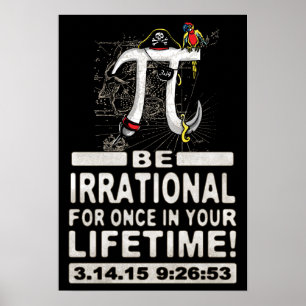Irrationeel Pi Day Pirate Poster