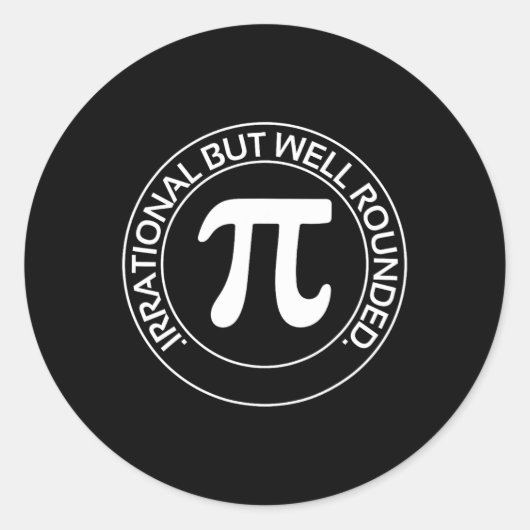 Irrationele maar goed afgeronde grappige pi dag le ronde sticker (Voorkant)