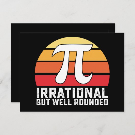 Irrationele maar goed afgeronde PI Day Wiskunde  Briefkaart (Voorkant / Achterkant)