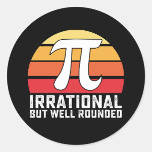 Irrationele maar goed afgeronde PI Day Wiskunde Ronde Sticker