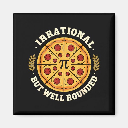 Irrationele Maar Goed Afgeronde Pizza Pi Symbool W Magneet (Voorkant)