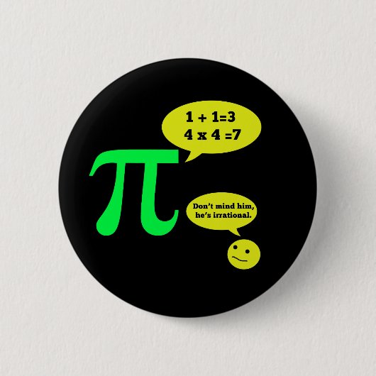 Irrationele Pi-Humor Ronde Button 5,7 Cm (Voorkant)