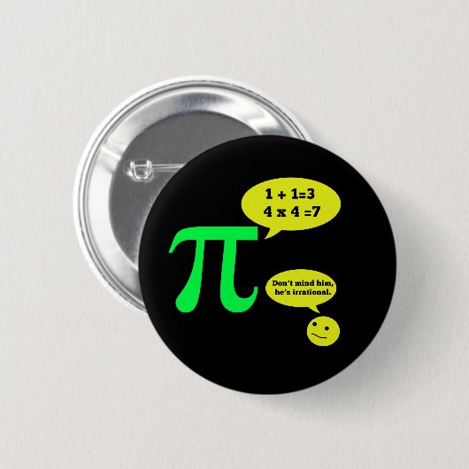 Irrationele Pi-Humor Ronde Button 5,7 Cm (Voorkant /achterkant)