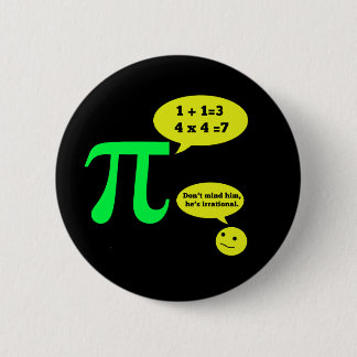 Irrationele Pi-Humor Ronde Button 5,7 Cm
