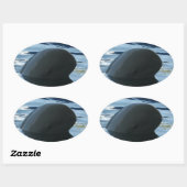 Irrawaddy Dolphin Peek-A-Boo Ovale Sticker (Vel)