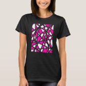 Irregular White Shapes With Pink Accents Abstract T-shirt (Voorkant)