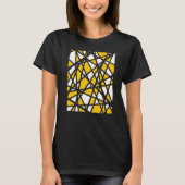 Irregular White Shapes Yellow Orange Accents Abstr T-shirt (Voorkant)