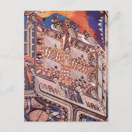 Irren-Anstalt Band-Hain van Adolf Wölfli (1910) Briefkaart (Voorkant)