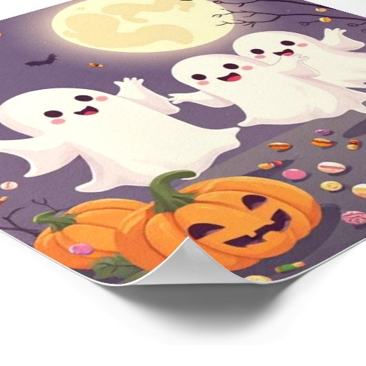 Irresistibly Ghosts – Beautiful Pastel Halloween  Poster (Hoek)