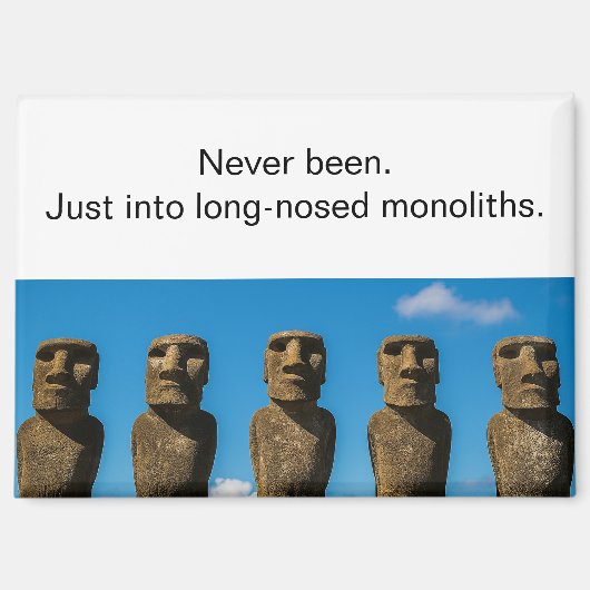 Irreverent Easter Island Tourist Refrigerator Magneet (Voorkant)
