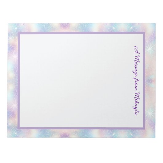 Irridescent Glitter Notitieblok (Voorkant)