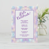 Irridescent Glitter Oud en Nieuw Feest Kaart (Staand voorkant)