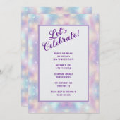 Irridescent Glitter Oud en Nieuw Feest Kaart (Voorkant / Achterkant)