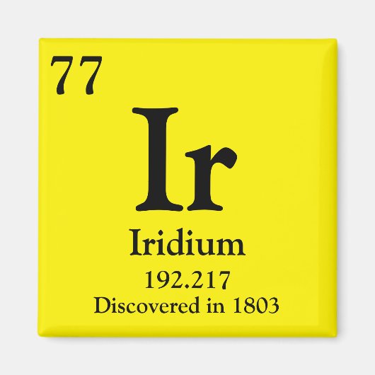 Irridium Periodiek Tabel Magneet (Voorkant)